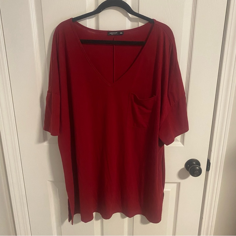 Shein Curve red tunic top. Size 4X